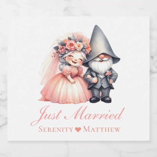 ガーデン格言素朴フェア結婚イターレたった今結婚しました スパークリングワインラベル (シングルラベル)