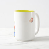 ガーデン格言、おもしろいカラフルモダンツートーンコーヒー ツートーンマグカップ (正面右)