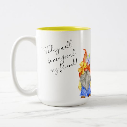 ガーデン格言、おもしろいカラフルモダンツートーンコーヒー ツートーンマグカップ (左)