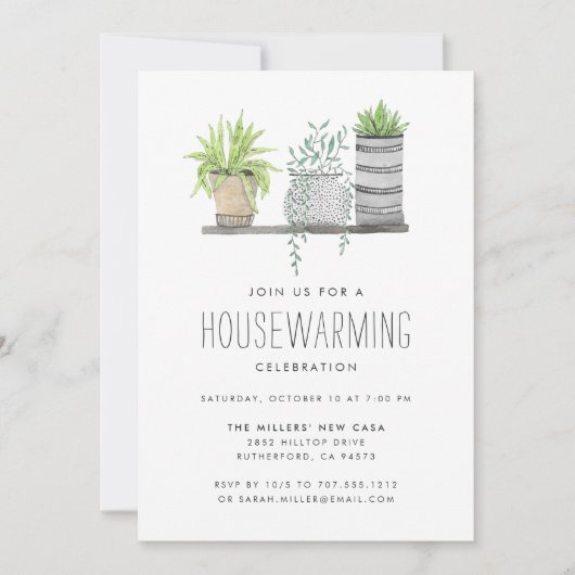 ガーデン栽培 |引っ越し祝いパーティーパーティの招待状 招待状 (正面)