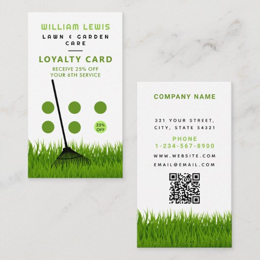 ガーデン気にロンモダングラスレーキロイヤリティ 名刺 (正面/裏面)