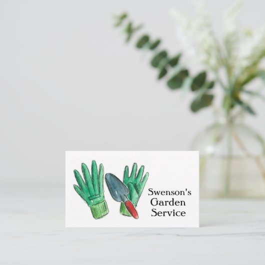 ガーデン気にロン草刈り手袋用コテ 名刺 (スタンド正面)