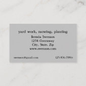 ガーデン気にロン草刈り手袋用コテ 名刺 (裏面)