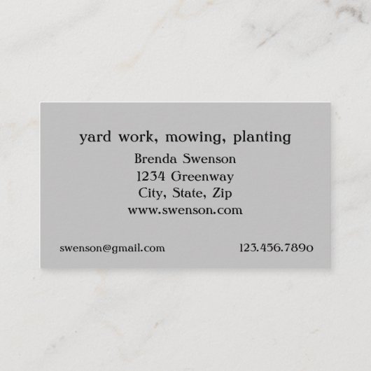 ガーデン気にロン草刈り手袋用コテ 名刺 (裏面)