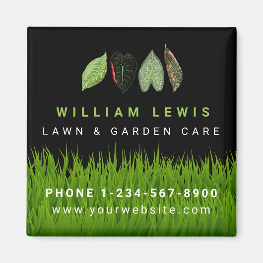 ガーデン気にロン離れ造園のロゴ マグネット (正面)