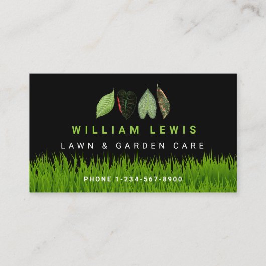 ガーデン気にロン離れ造園のロゴ 名刺 (正面)