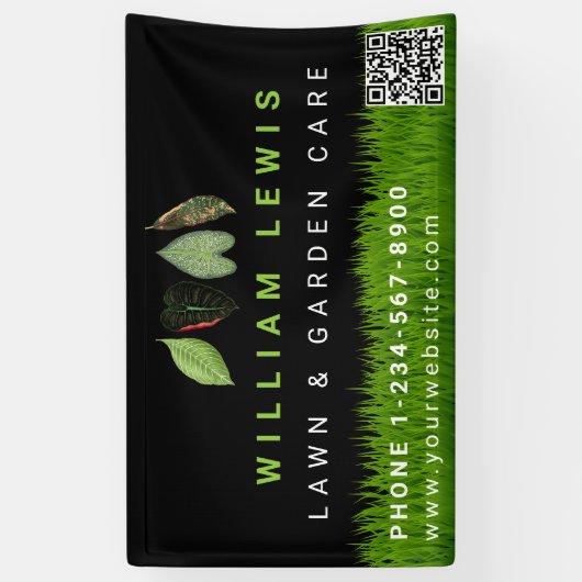 ガーデン気にロン離れ造園のロゴ 横断幕 (縦)