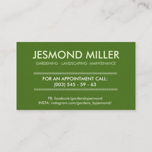 ガーデン気に 名刺 (裏面)