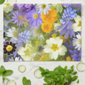 ガーデン素晴らしカラフルフラワーズデザイン キッチンタオル (折り畳み)