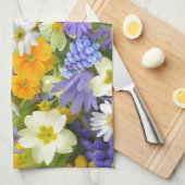 ガーデン素晴らしカラフルフラワーズデザイン キッチンタオル (四つ折り)