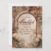 ガーデン素朴アーチ感謝祭ディナー 招待状 (正面)