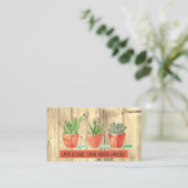 ガーデン素朴ウッドウォーターカラーウッド&プラント 名刺 (スタンド正面)