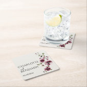 ガーデン素朴エレガントウェディング紙コースター スクエアペーパーコースター (インサイチュ)