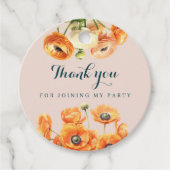 ガーデン素朴オレンジホワイトフラワーバースデーパーティー フェイバータグ (正面)