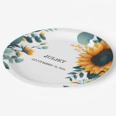 ガーデン素朴グリーンリーサンフラワーブライダルシャワー ペーパープレート (アングル)