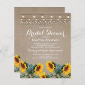 ガーデン素朴サンフラワーズライトブライダルシャワー 招待状 (正面/裏面)