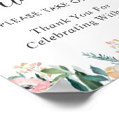 ガーデン素朴バラフローラ結婚式の引き出物標識 ポスター (角)