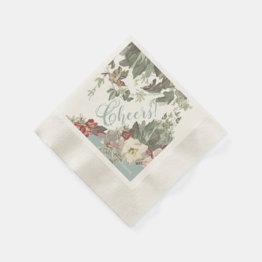 ガーデン素朴バード応援紙カクテルナプキンス 縁ありカクテルナプキン (角)