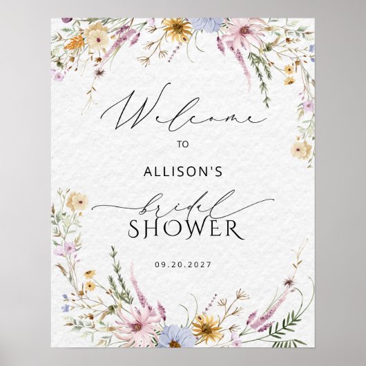 ガーデン素朴フラワーズブライダルシャワーへようこそ ポスター (正面)