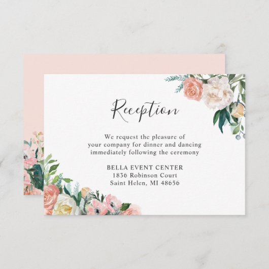 ガーデン素朴フローラ結婚詳細披露宴 エンクロージャーカード (正面/裏面)