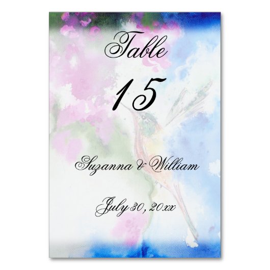 ガーデン結婚ハミングバードのテーブル番号カード テーブルナンバー (正面)