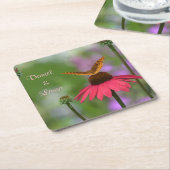 ガーデン結婚・バタフライ スクエアペーパーコースター (アングル)