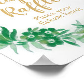 ガーデン緑の赤ちゃんシャワーおむつラッフルサイン ポスター (角)