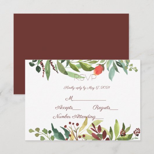 ガーデン縁ど 出欠カード (正面/裏面)