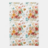 ガーデン花柄 キッチンタオル (縦)