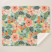 ガーデン花柄 シェルパブランケット (正面(横))