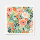 ガーデン花柄 スタンダードカクテルナプキン (正面)