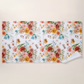 ガーデン花柄 ビーチタオル (正面)