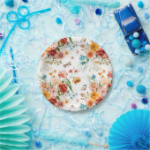 ガーデン花柄 ペーパープレート (パーティー)