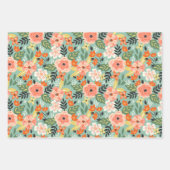 ガーデン花柄 ラッピングペーパーシート (正面3)