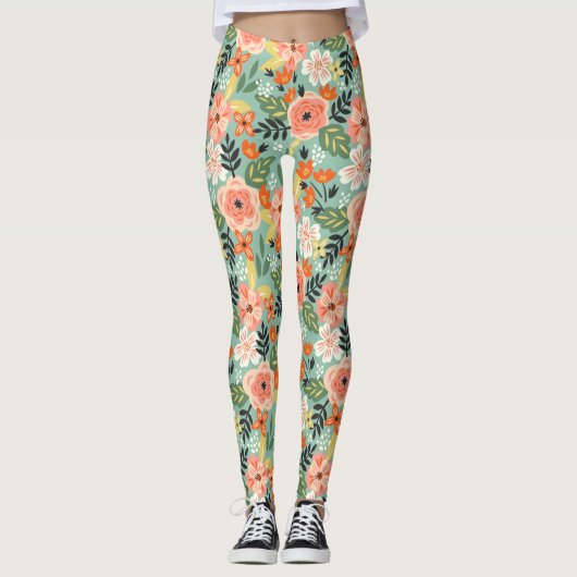 ガーデン花柄 レギンス (正面)