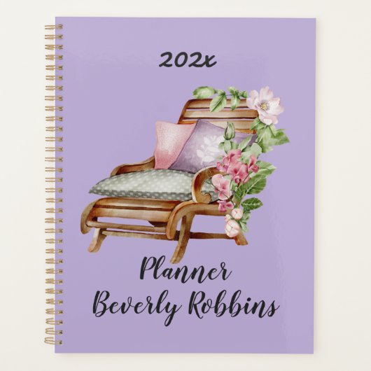 ガーデン花模様パーソナライズされたプランナー プランナー手帳 (正面)