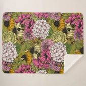 ガーデン花模様2 シェルパブランケット (正面(横))