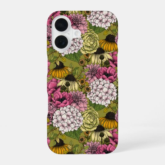 ガーデン花模様2 iPhone 16ケース (裏面)