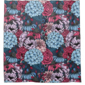 ガーデン花模様 シャワーカーテン (正面)