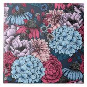 ガーデン花模様 タイル (正面)