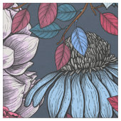 ガーデン花模様 ファブリック (クローズアップ)