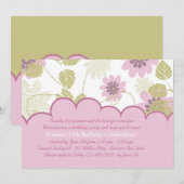 ガーデン誕生日パーティー招待状を覗く 招待状 (正面/裏面)