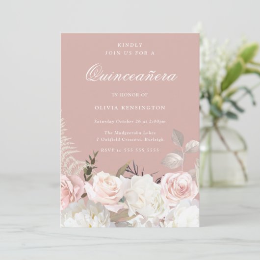 ガーデン赤面&ホワイトフローラキンセアニェラパーティー 招待状 (スタンド正面)