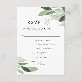 ガーデン赤面RSVPとメニューオプション 出欠カード