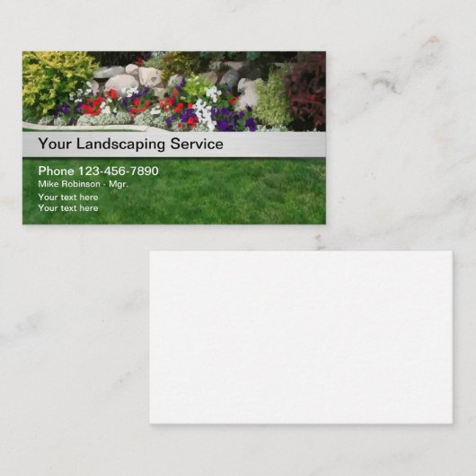 ガーデン造園シンプル名刺 名刺 (正面/裏面)
