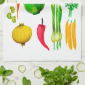 ガーデン野菜シンプル キッチンタオル (折り畳み)