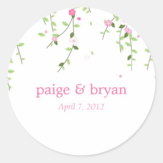 ガーデン開花お気に入りステッカーまたはギフトラベルステッカー ラウンドシール (正面)