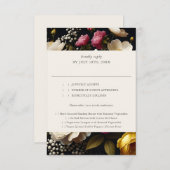 ガーデン開花ダークエンツリーウェディングRSVP 出欠カード (正面/裏面)