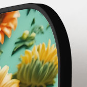 ガーデン開花ピックボール – かわいいヒマワリ&バターフ ピックルボールラケット (左詳細)