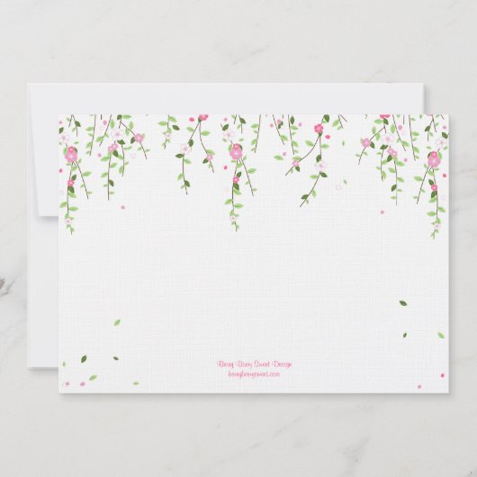 ガーデン開花ブライダルシャワー招待状 招待状 (裏面)